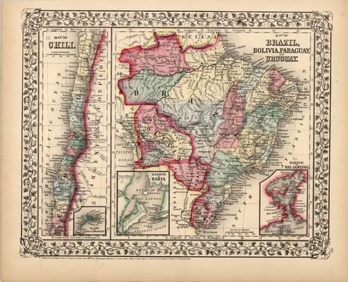 Map of Chili - Map of Brazil Bolivia Paraguay and Uraguay
