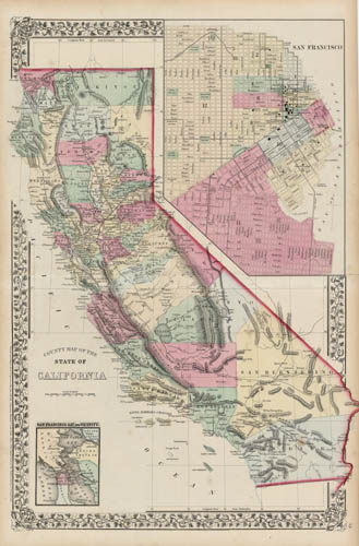 County Map of the State of California County Map of the State of California