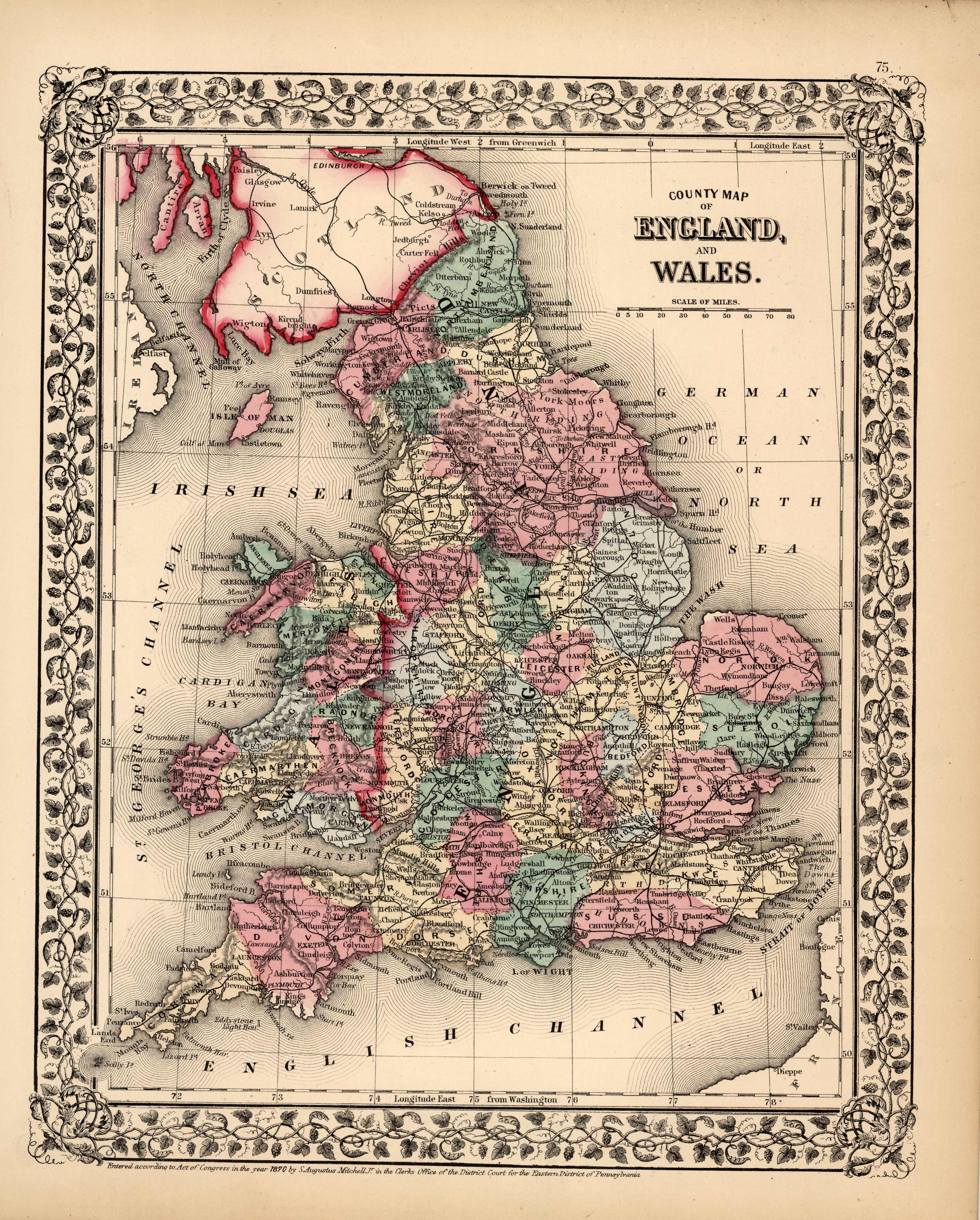 County Map of England and Wales