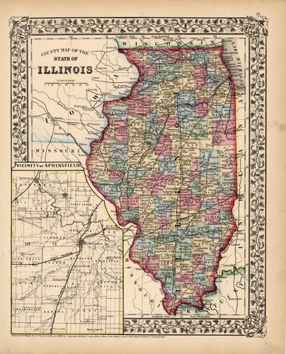 County Map of the State of Illinois County Map of the State of Illinois