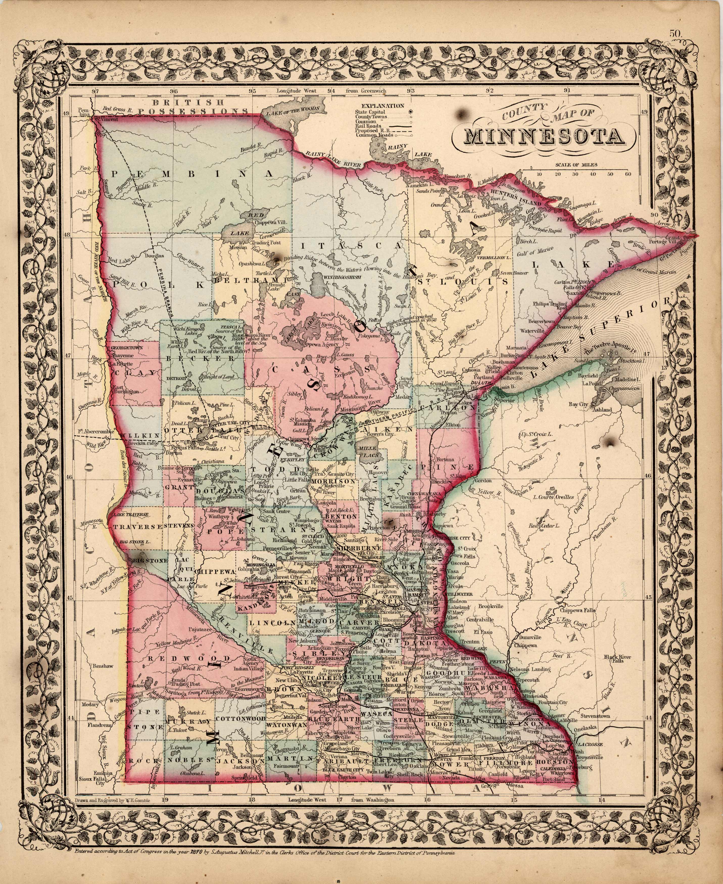 County Map of Minnesota County Map of Minnesota