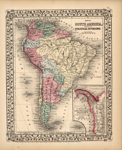 Map of South America Showing its Political Divisions