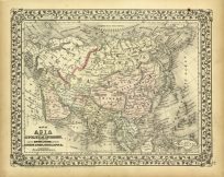Map of Asia Showing its Political Divisions and also the various Routes of Travel Between London & India