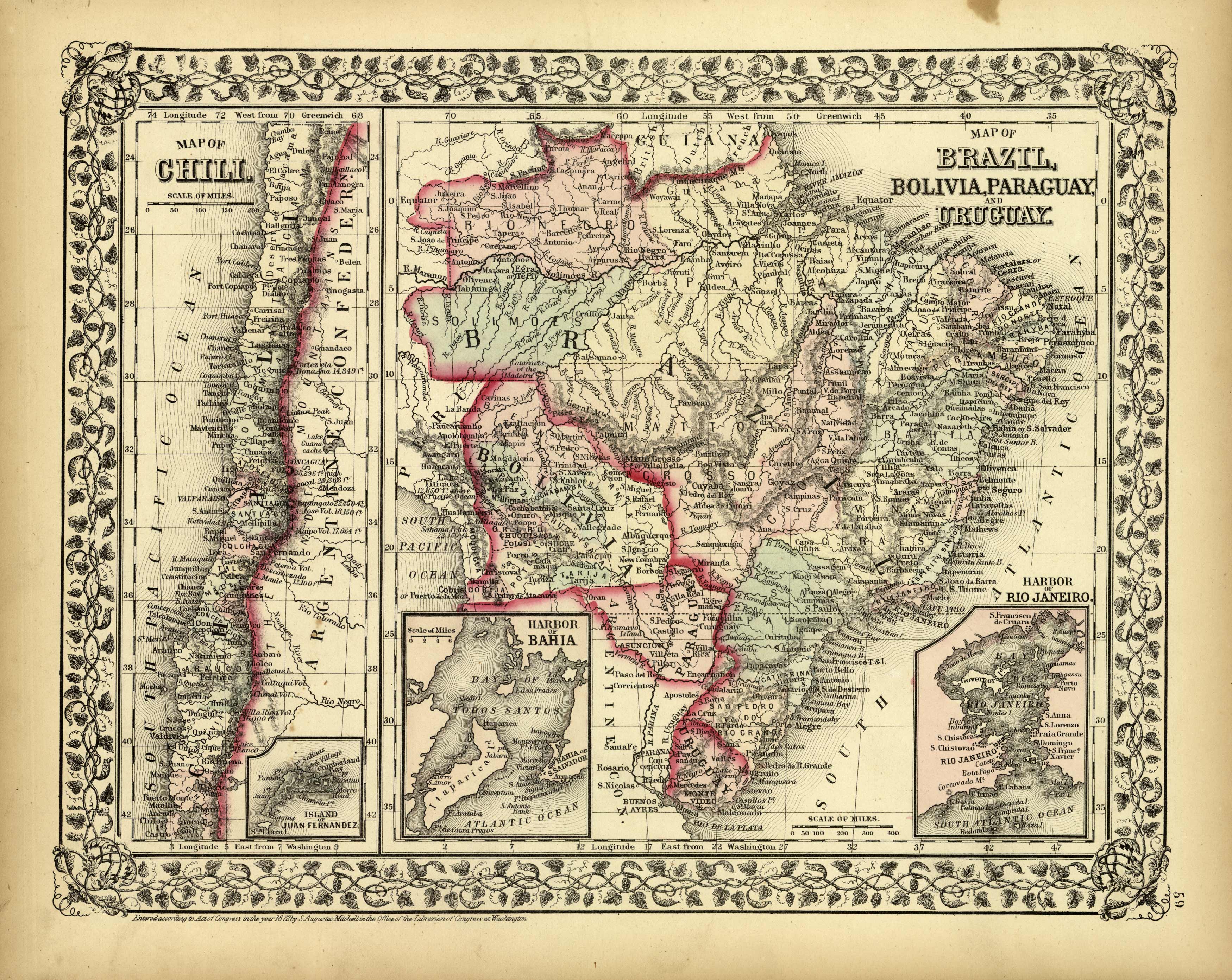 Map of Brazil Bolivia