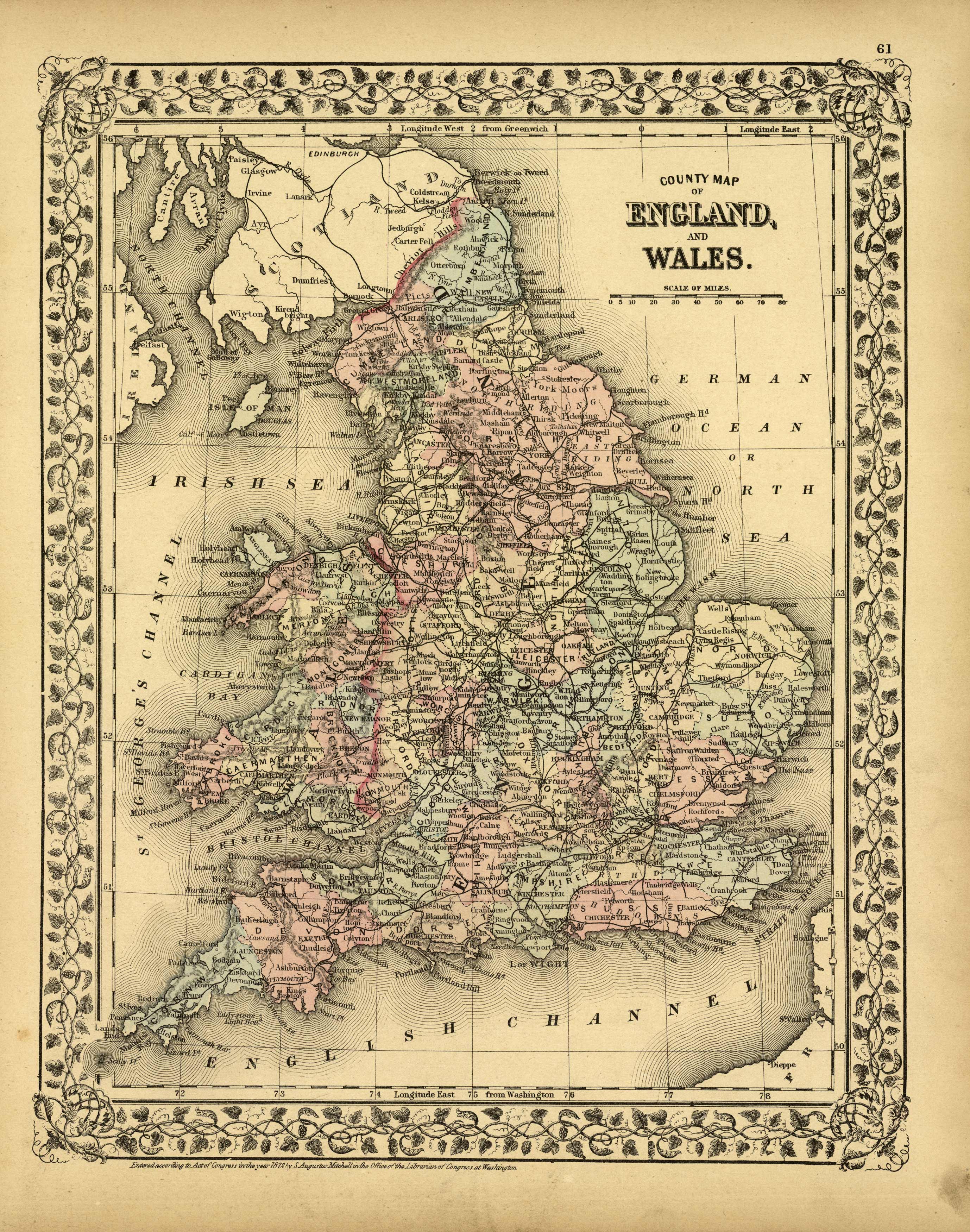 County Map of England and Wales County Map of England and Wales