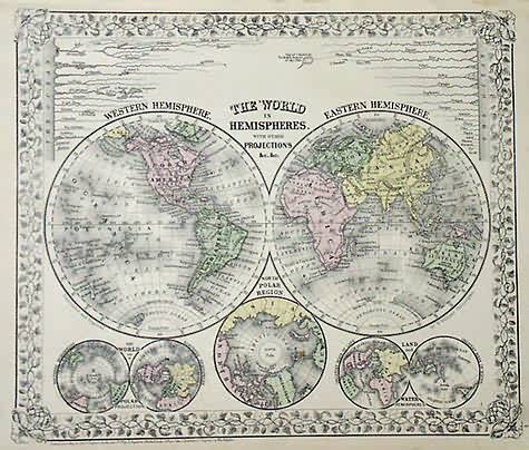 The World in Hemispheres with other Projections