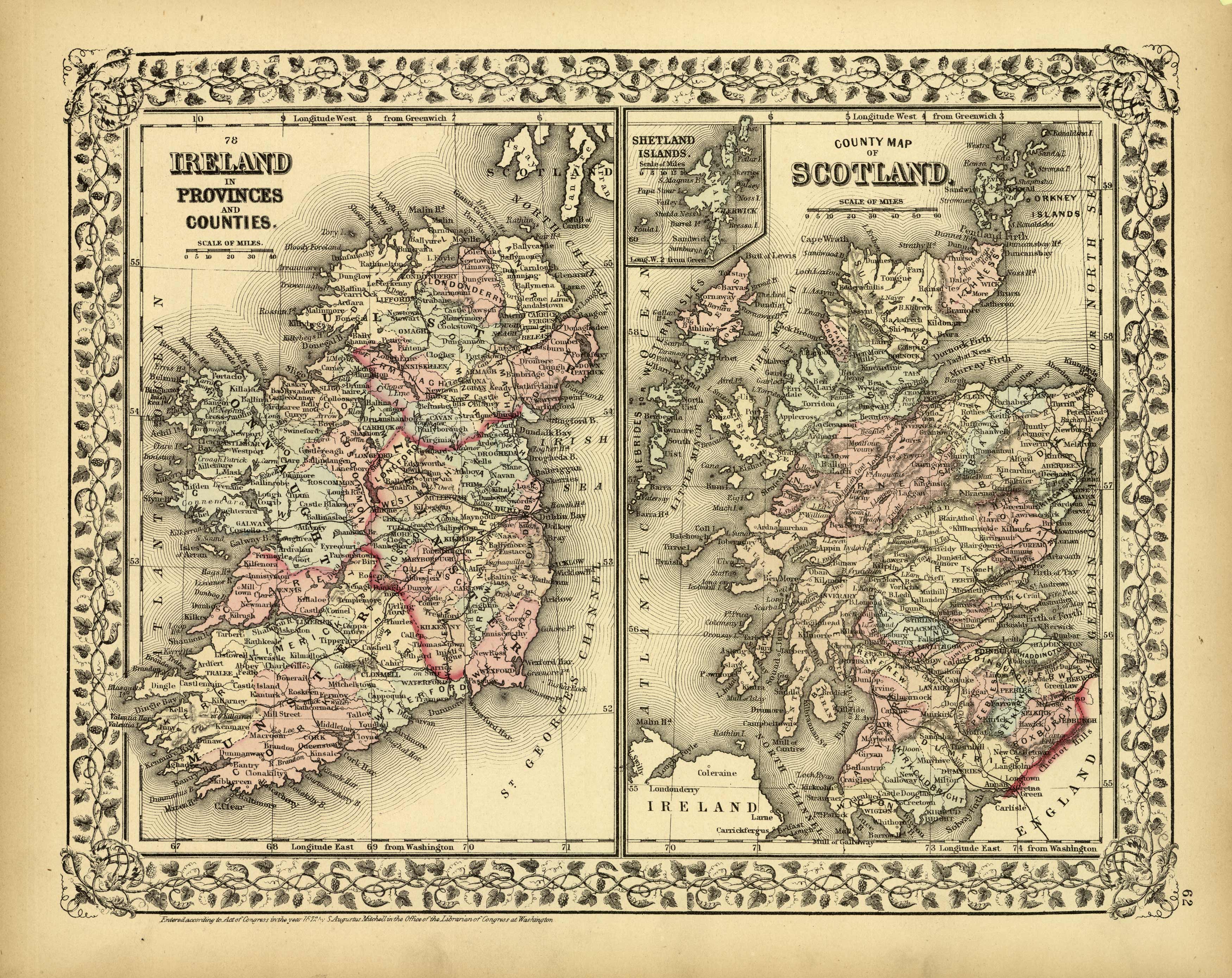 Ireland in Provinces and Counties / Shetland Islands / County Map of ...