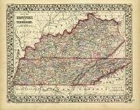 County Map of Kentucky and Tennessee