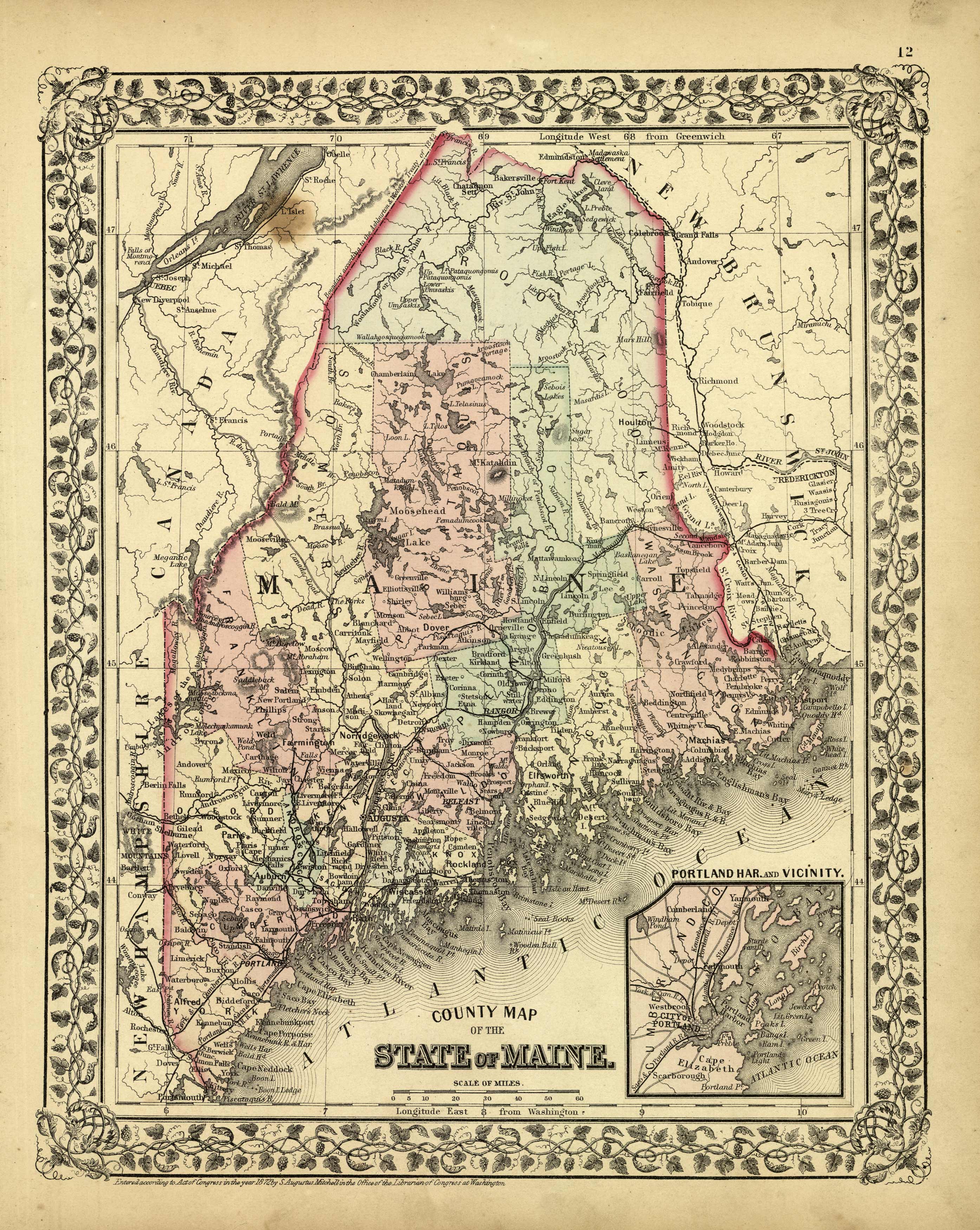 County Map of the State of Maine