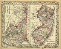 County Map of of Maryland and Delaware / County of New Jersey