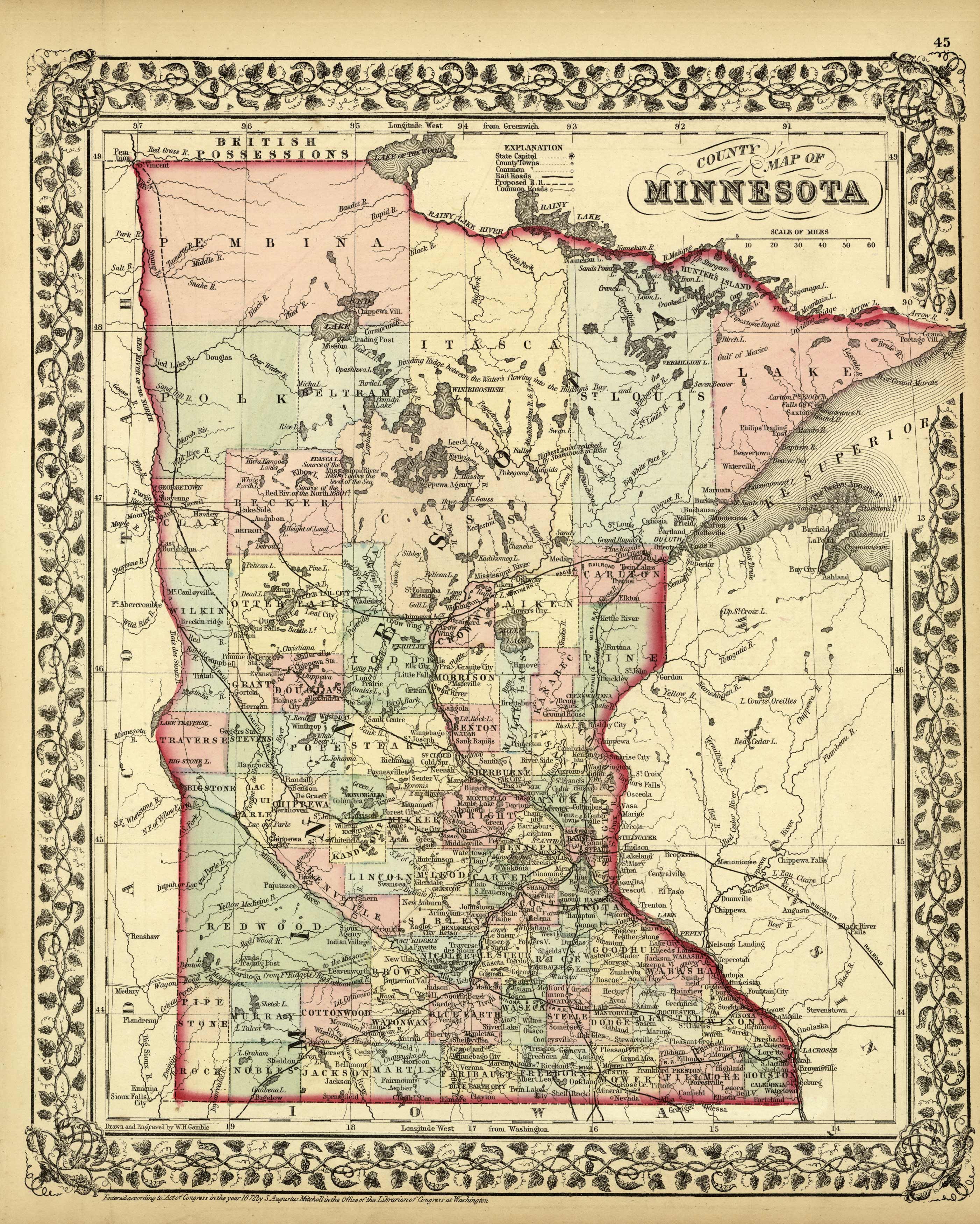 County Map of Minnesota