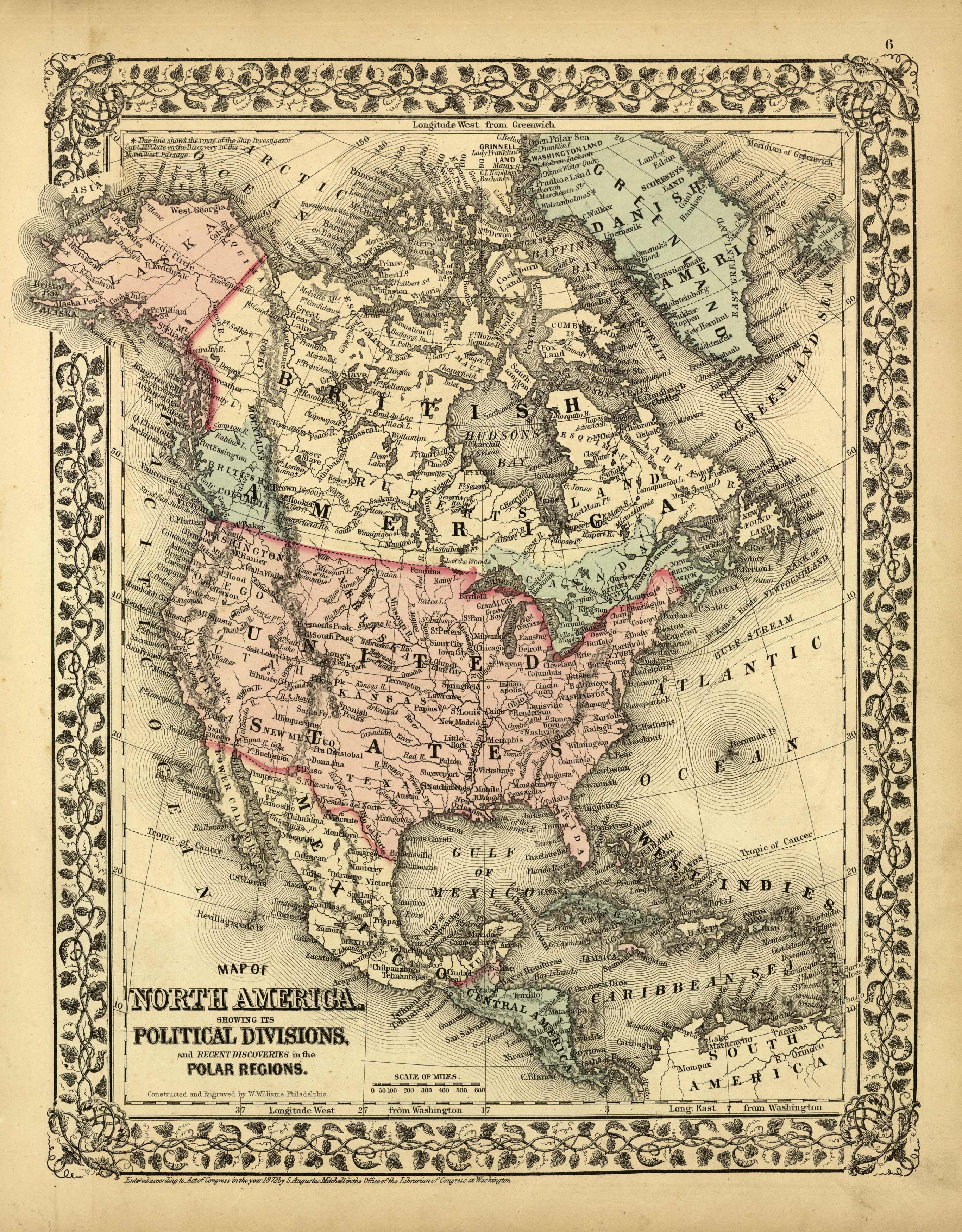 Map of North America Showing its Political Divisions Map of North America Showing its Political Divisions