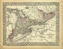 Map of Ontario in Counties