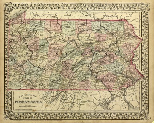 County Map of the State of Pennsylvania