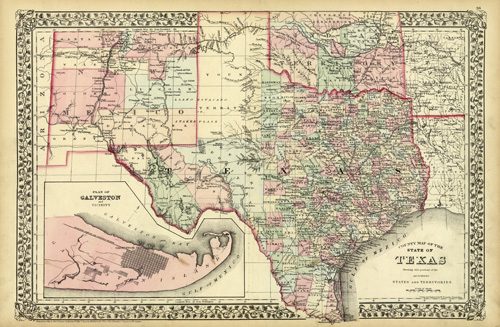 County Map of the State of Texas