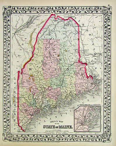 County map of the State of Maine