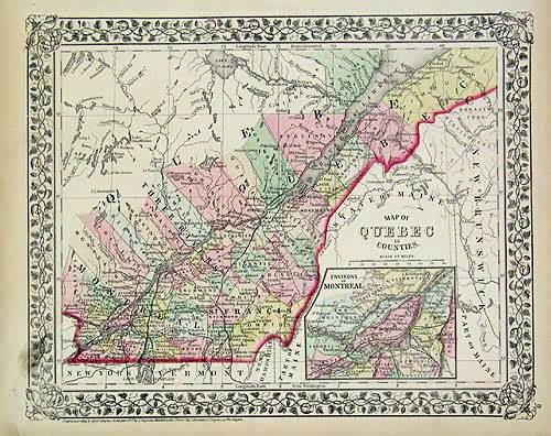 Map of the Quebec in Counties