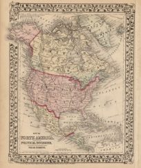 Map of North America Showing its Political Divisions and Recent Discoveries in the Polar Regions