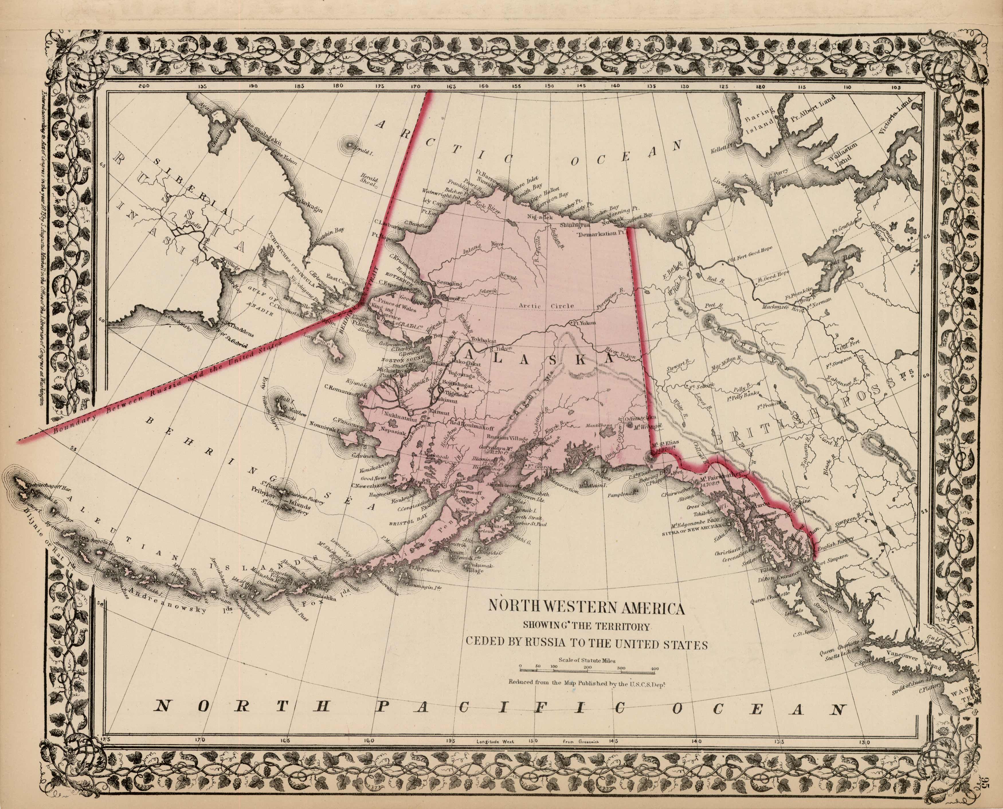 Northwestern America Showing the Territory Ceded by Russia to the United States