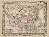 Map of Asia Showing Geopolitical Divisions and Routes of Travel