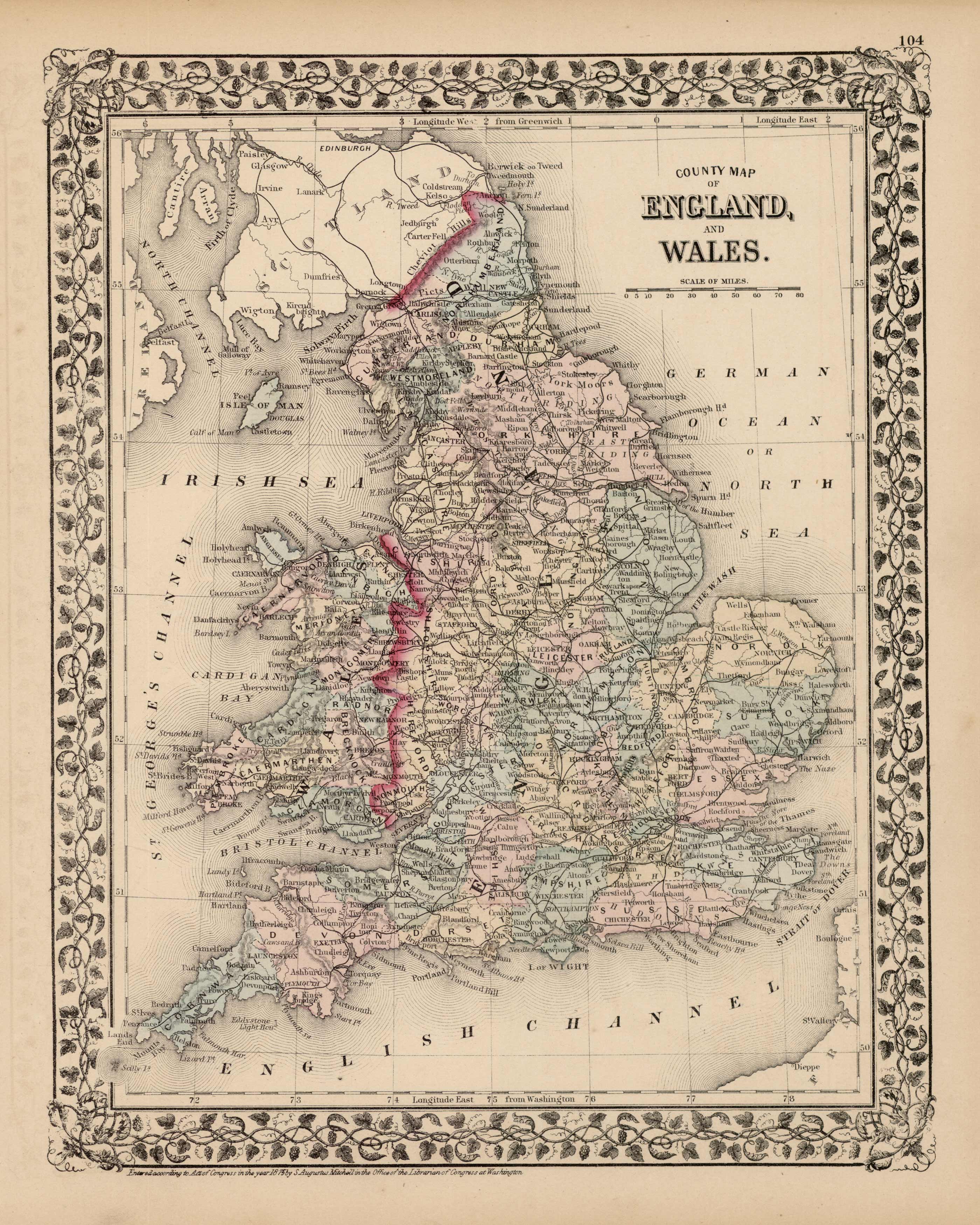 County Map of England and Wales