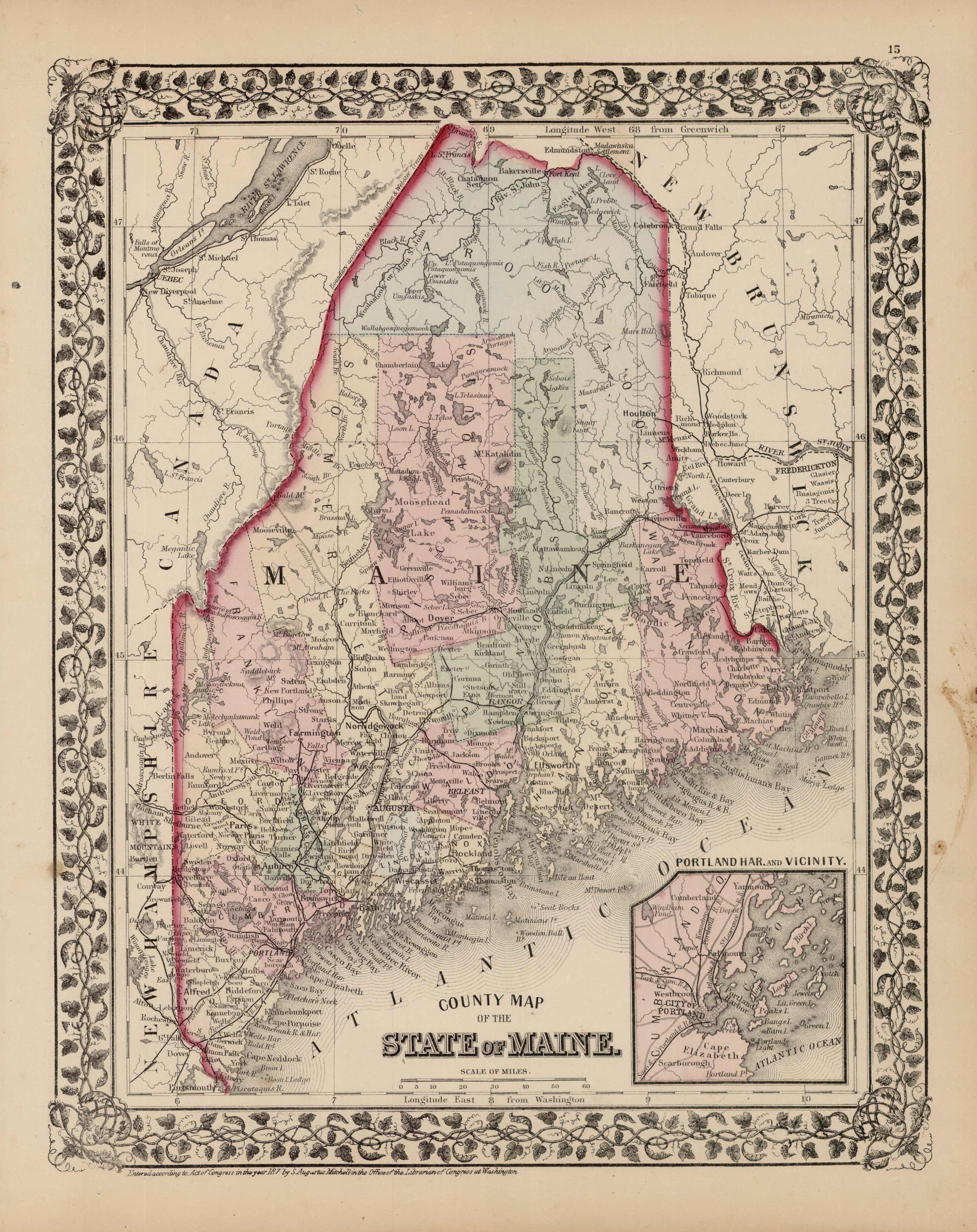 County Map of the State of Maine