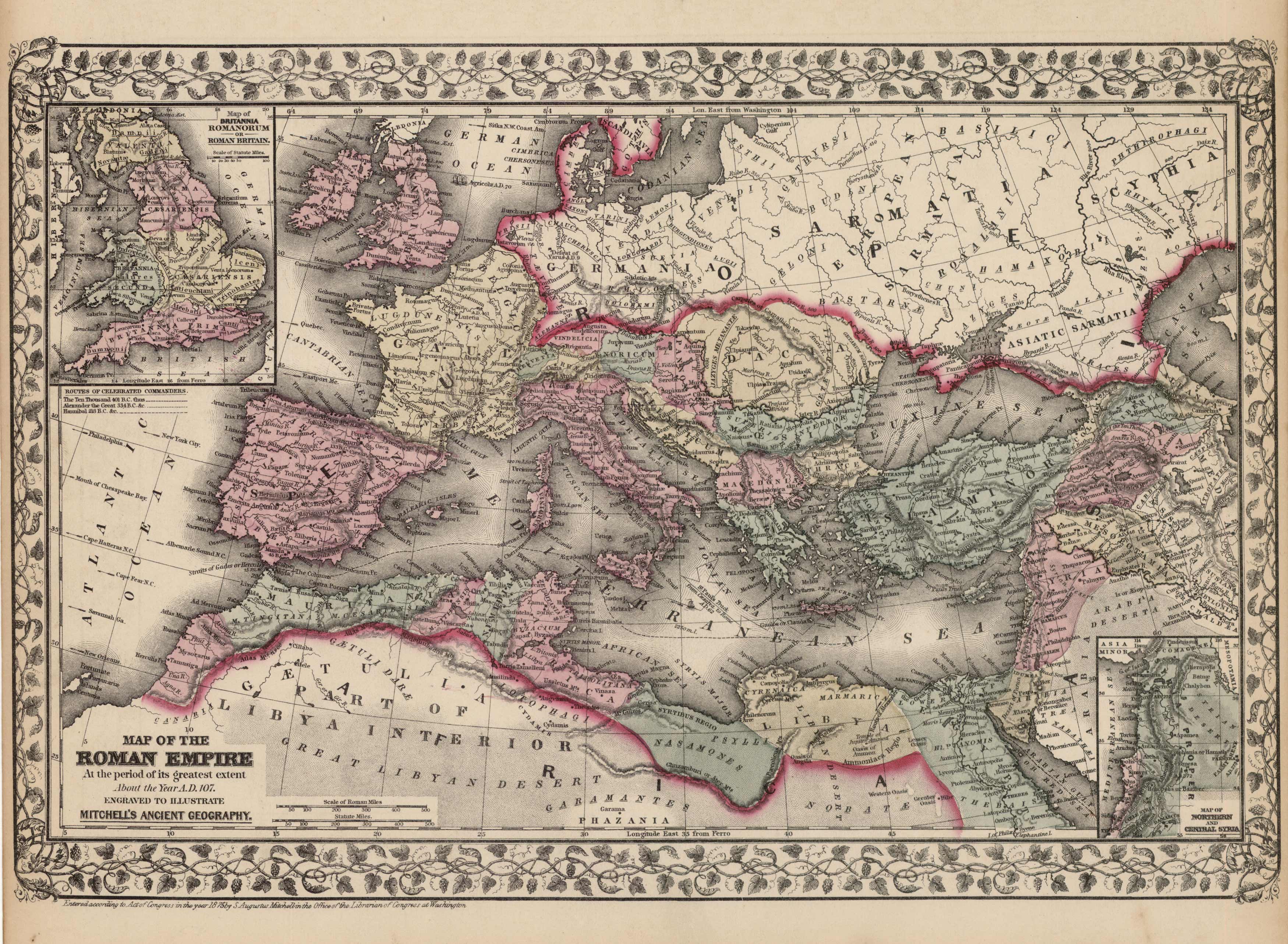 Map of the Roman Empire at the Period of its Greatest Extent