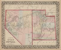 County Map of Utah and Nevada