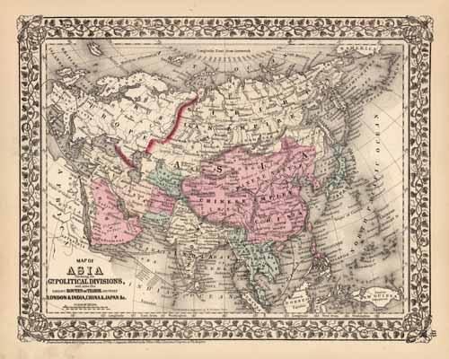 Map of Asia Showing its Gt. Political Divisions