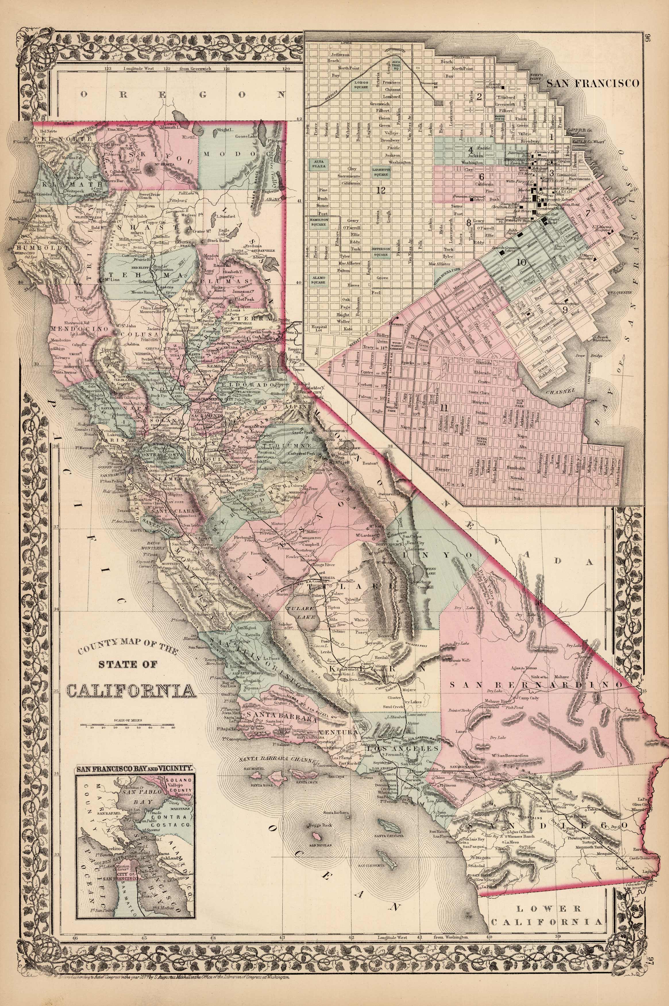 County Map of the State of California