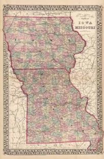 County and Township Map of the States of Iowa and Missouri