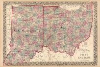County and Township Map of the States of Ohio and Indiana