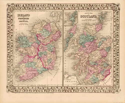 Ireland in Provinces and Counties - County Map of Scotland - Shetland Islands