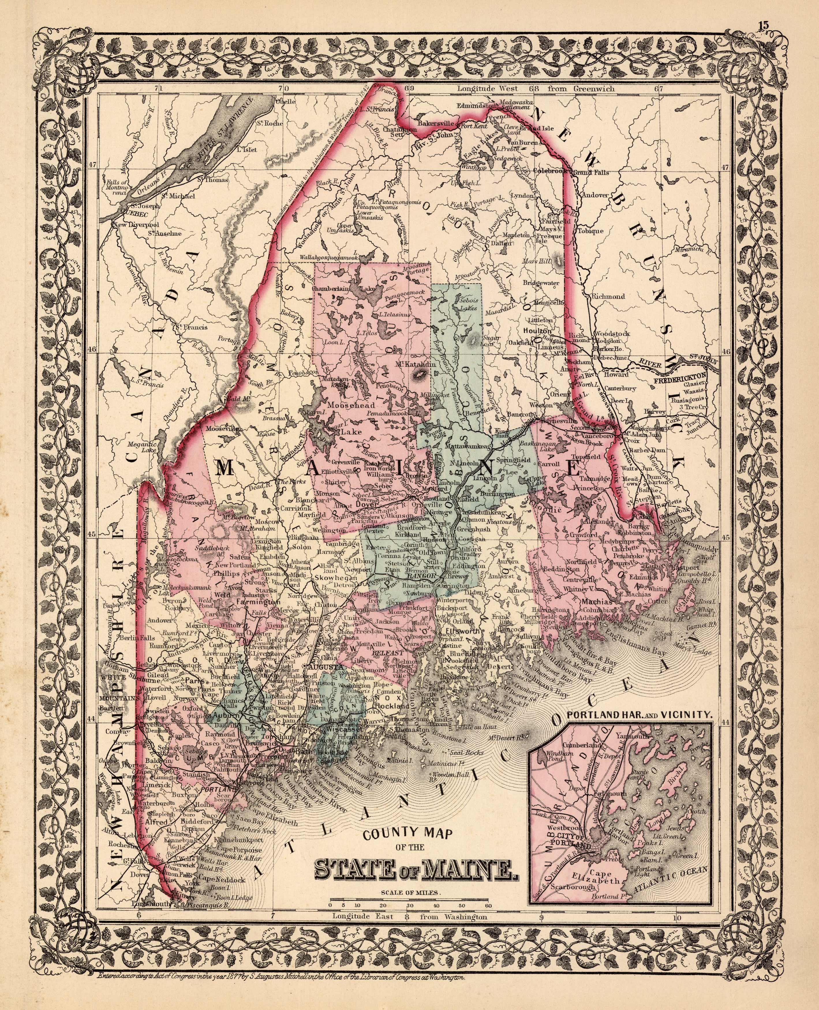 County Map of the State of Maine