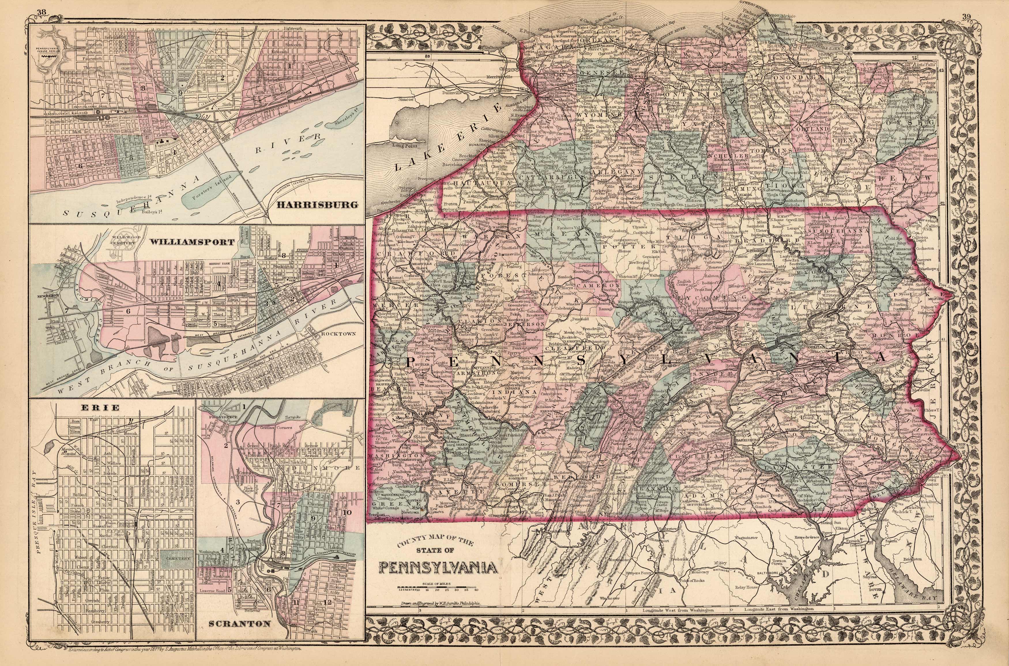 County Map of the State of Pennsylvania