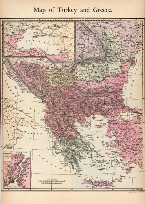 Map of Turkey and Greece