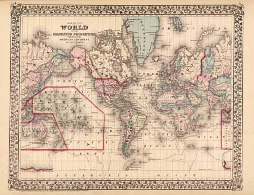 Map of the World on the Mercator Projection