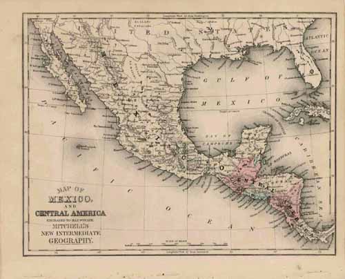 Map of Mexico and Central America