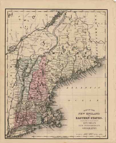 Map of New England or Eastern States