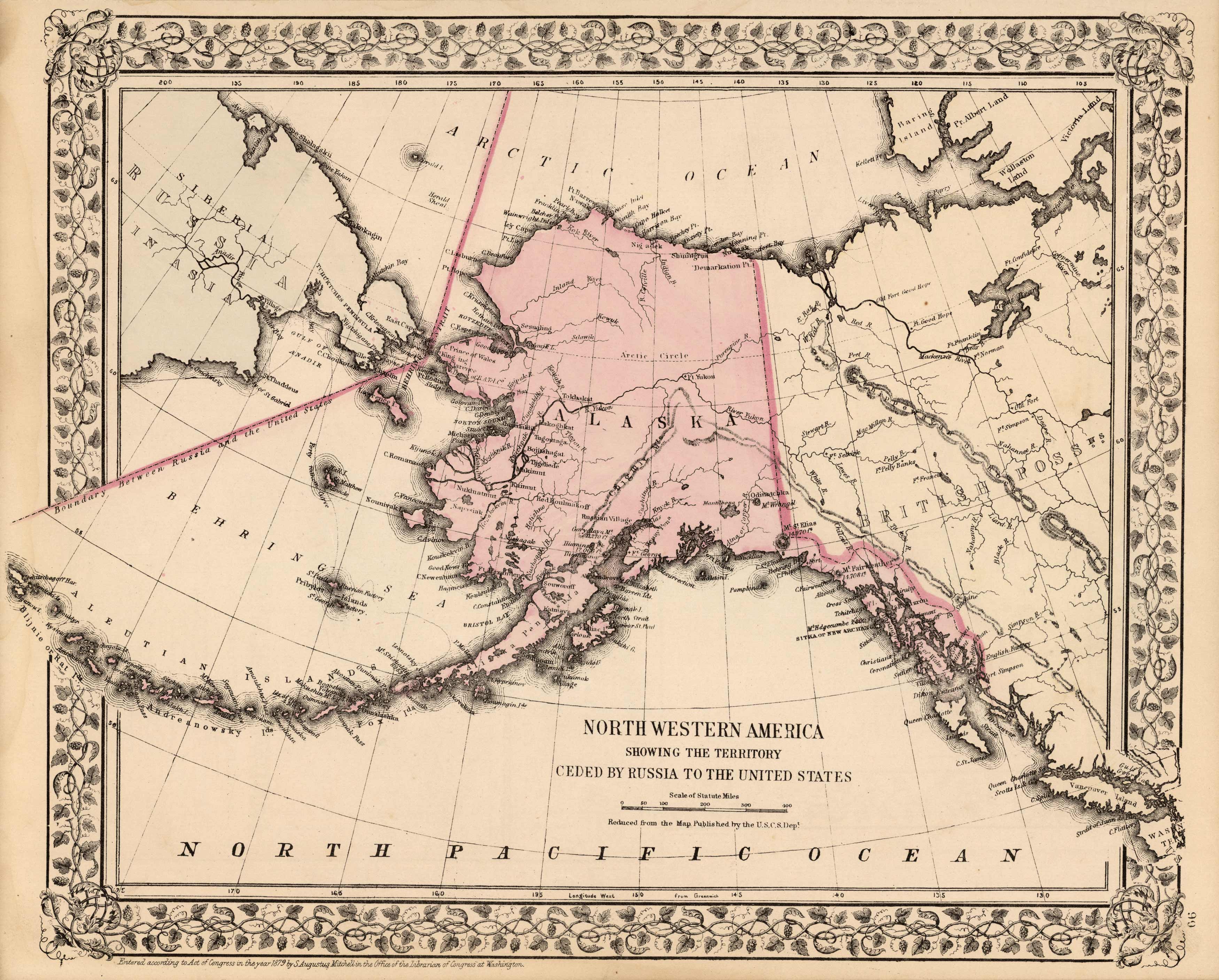 North Western America Showing the Territory Ceded by Russia to the United States North Western America Showing the Territory Ceded by Russia to the United States