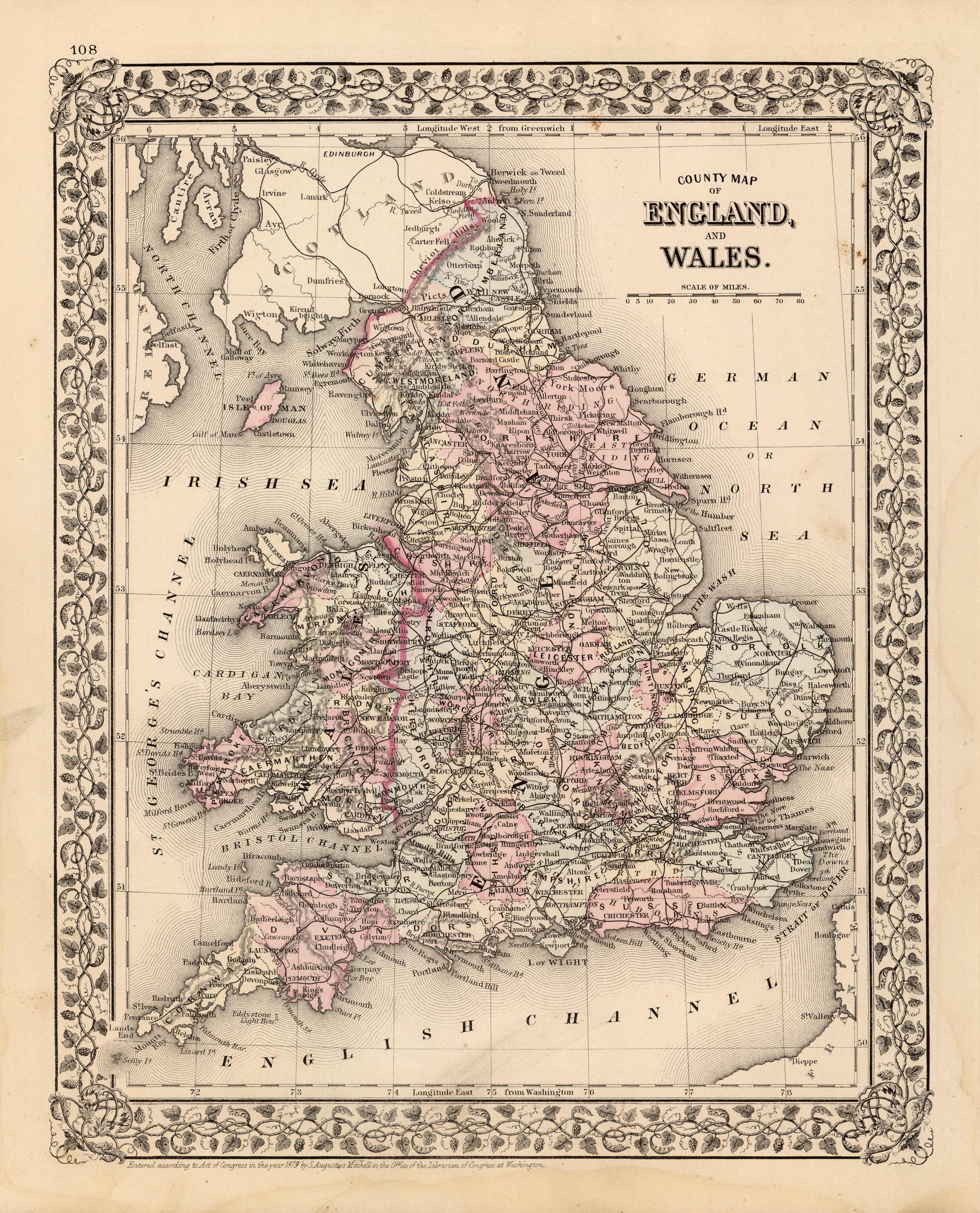 County Map of England and Wales