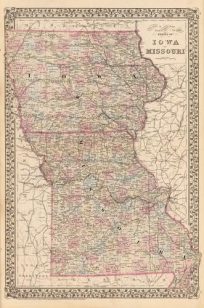 County and Township Map of the States of Iowa and Missouri