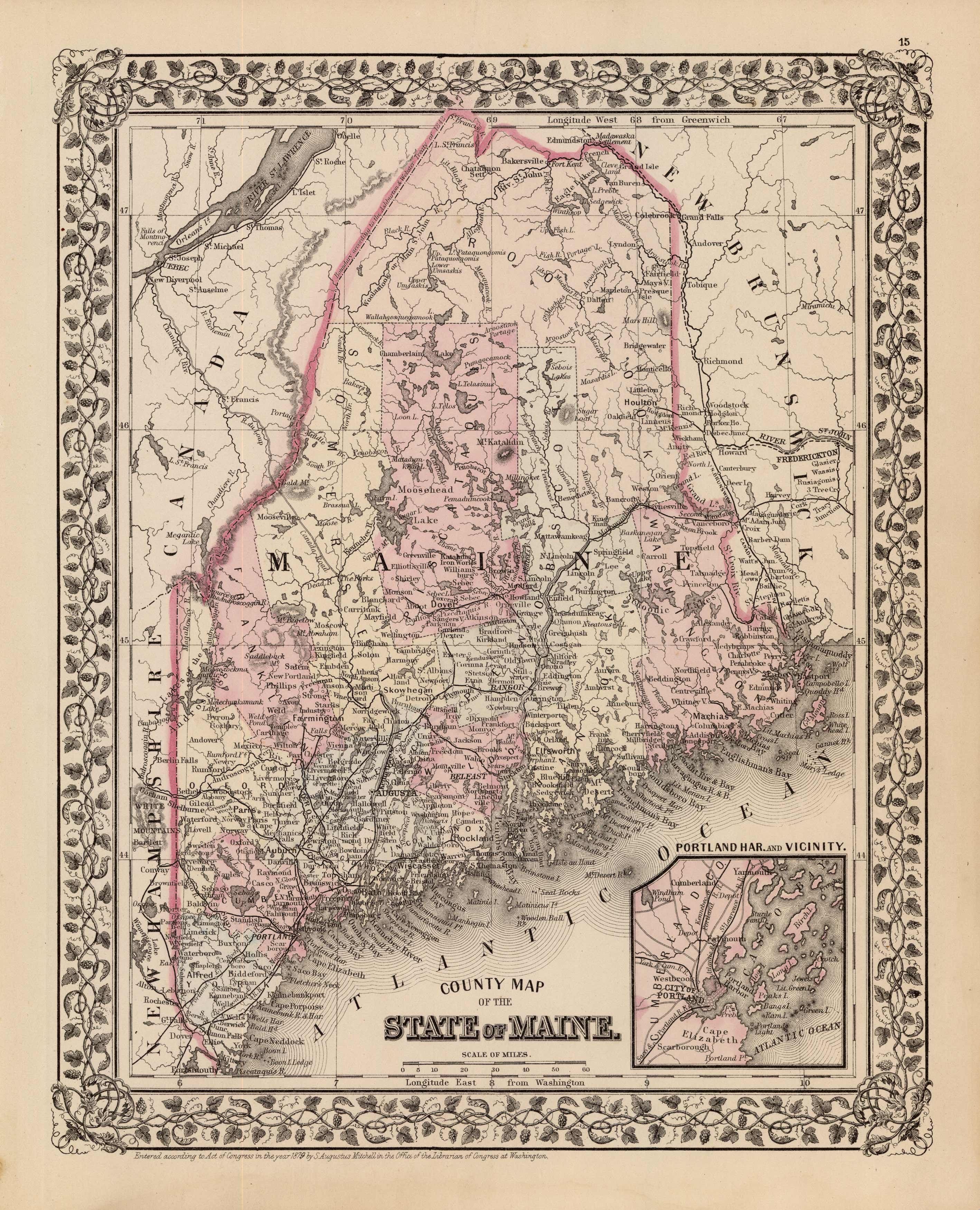 County Map of the State  of Maine