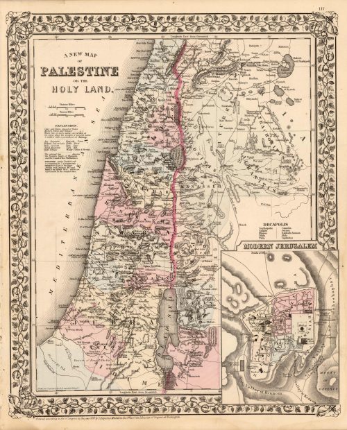 A New Map of Palestine or the Holy Land; Modern Jerusalem