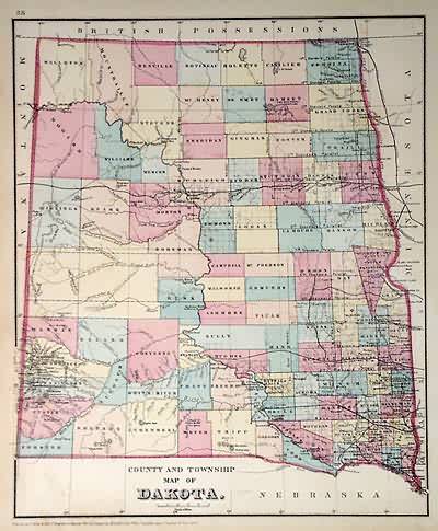 County and Township Map of Dakota