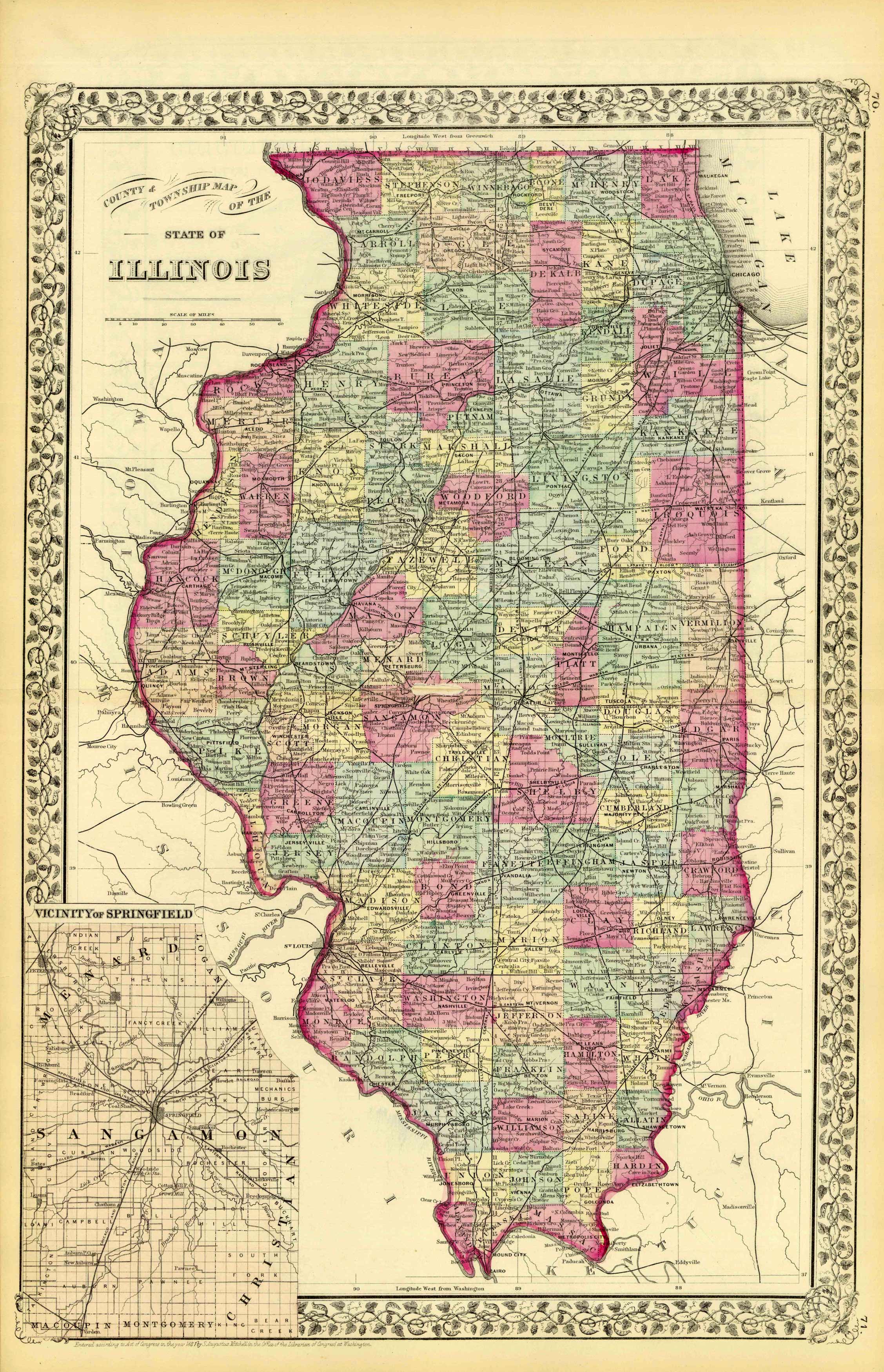 County &Township Map of the State of Illinois
