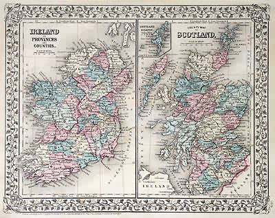 Ireland in Provinces and Counties -- County Map of Scotland