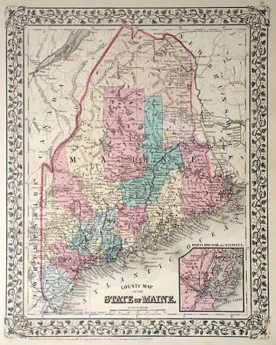 County Map of the State of Maine