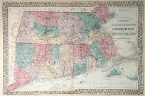 County and Township Map of the States of Massachusetts Connecticut and Rhode Island