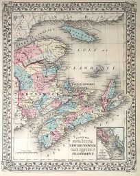County Map of Nova Scotia New Brunswick Cape Brenton Id. and Pr.Edward Id.